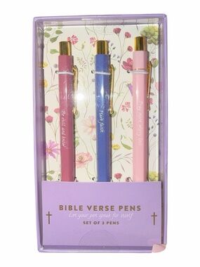 Eccolo Bible Verse Pens Set - Purple, Blue, Pink